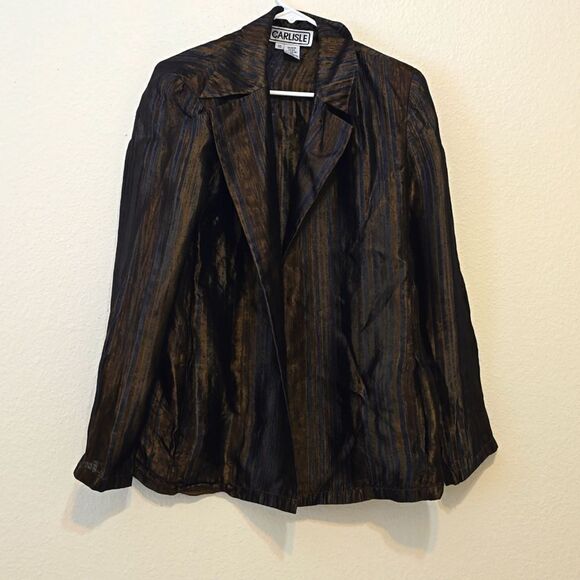 CARLESLE  vintage open front stripped jacket size 10 - Picture 1 of 9